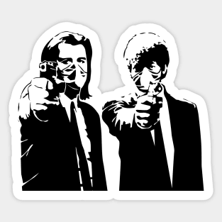 Covid Pulp fiction. Funny Vincent and Jules with gun Sticker